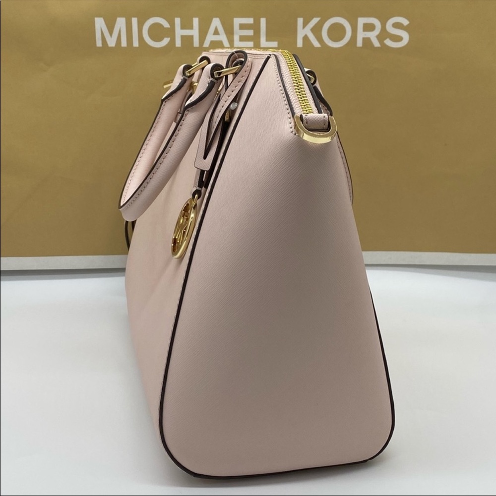MICHAEL KORS CIARA LARGE TZ SATCHEL POWDER BLUSH - Picture 10 of 16
